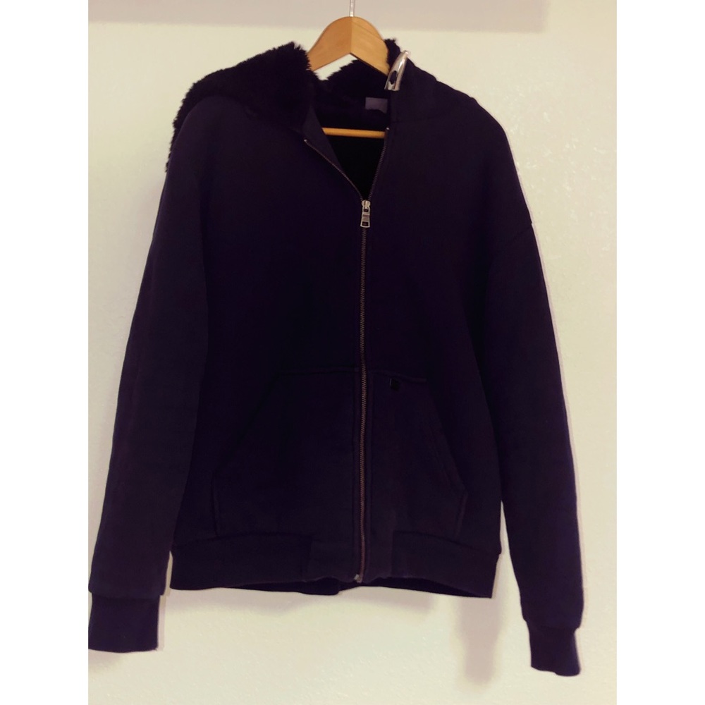 Men Armani Exchanged Zippered Black Hoodie Size L